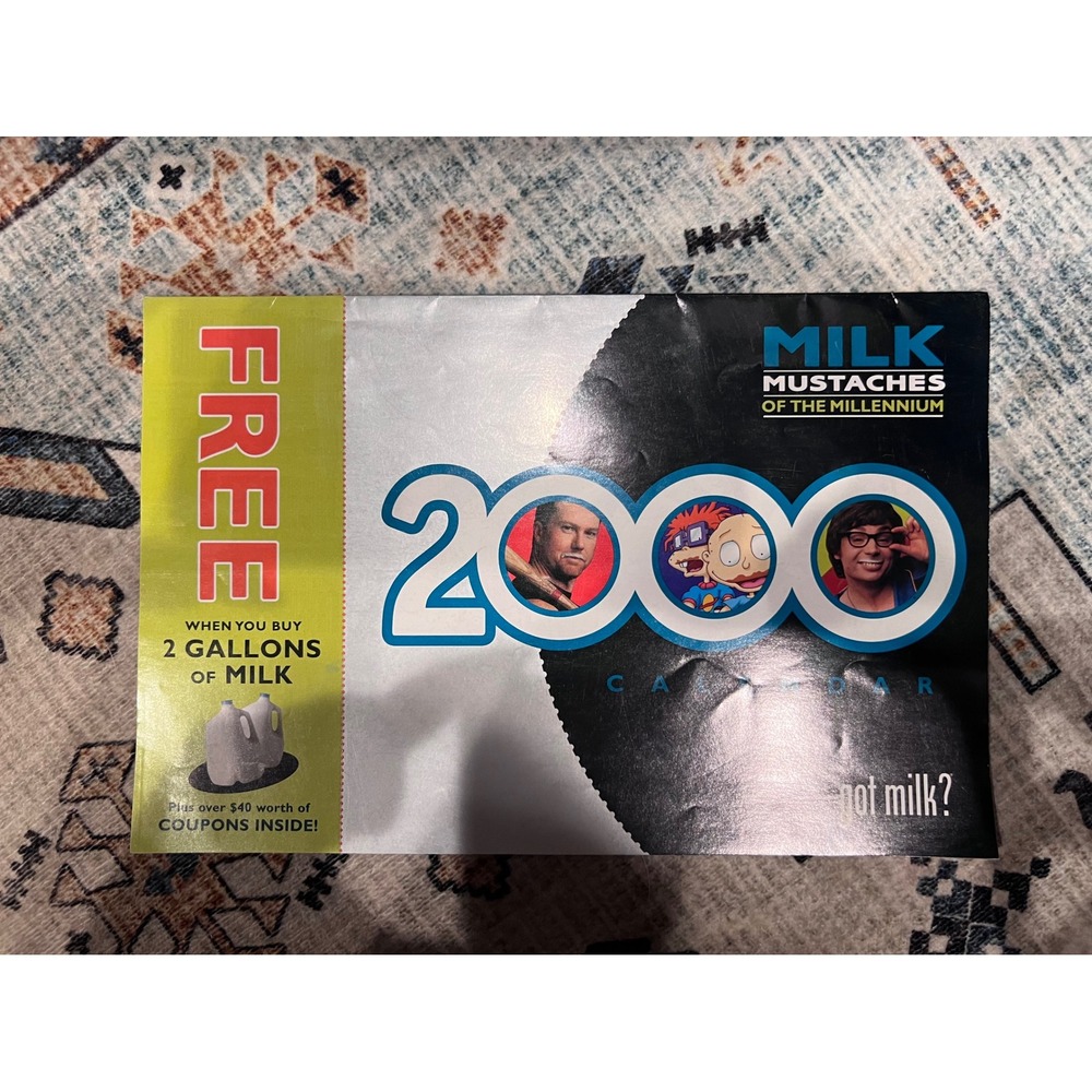 RARE Got Milk? Y2K‎ 2000 Calendar Milk Mustaches, Rugrats Boy Bands Coupons NEW